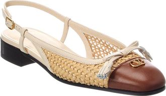 Valentino Logo Leather Ballerina Flat