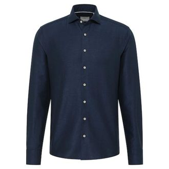Eterna Heren, Overhemden, Blauw, Maat: 2XL