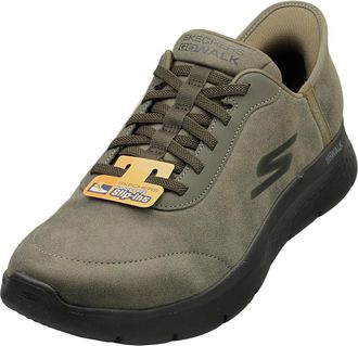 Skechers Slip-ins Go Walk Flex Mens Fashion Trainers in Olive - 12 UK