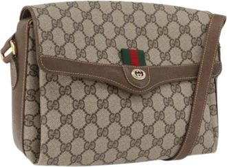 Gucci Pre-owned Cross Body Bags, female, Beige, Size: ONE SIZE Pre-owned Vintage GG Canvas Shoulder Bag