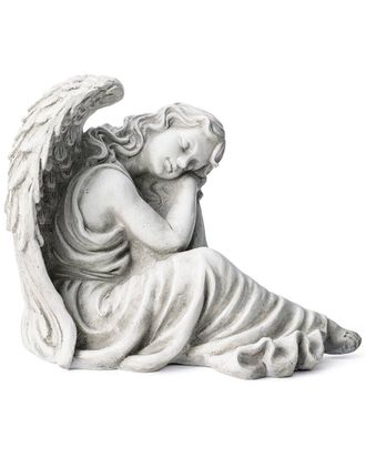 Glitzhome Handmade Sleeping Angel Garden Statue