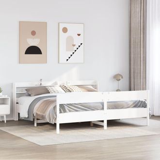 Berkfield Home Bed Frame without Mattress White 180x200 cm Super King Solid Wood Pine