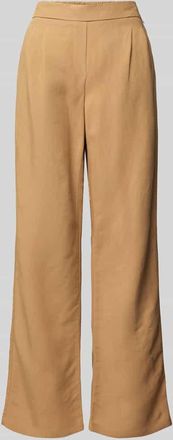 Stehmann Wide Leg Stoffhose aus Viskose-Leinen-Mix Modell Alexandria in Beige, Größe 34