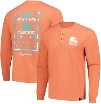 Margaritaville Mens Margaritaville Coral Cleveland Browns Five OClock Henley Long Sleeve T-Shirt at Nordstrom, Size Xx-Large