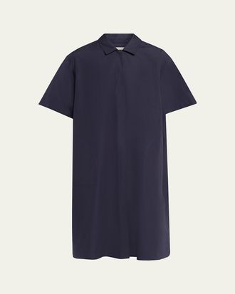 Lafayette 148 New York Pleated Cotton Shift Shirtdress