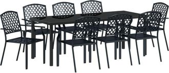 vidaXL vidaXL Garden Dining Set 9 pcs Anthracite Steel