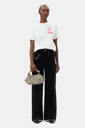 Ganni Corduroy Magny Trousers in Black Size 24 Womens