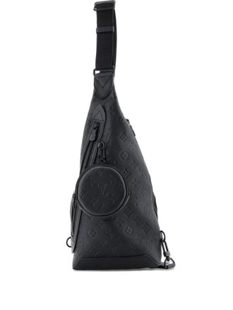 Louis Vuitton Duo Sling Bag Monogram Shadow Leather crossbody bag - Black