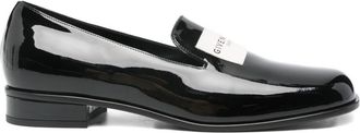 Givenchy Logo-Print Leather Loafers - Womens - Patent Leather/Rubber/Calf Leather