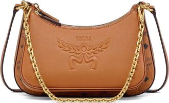 MCM Aren Duo Hobo in Visetos in Cognac at Nordstrom