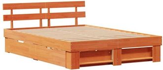 vidaXL Estructura De Cama Con Cabecera Marr&oacute;n Cera 160 X 200 Cm Vidaxl