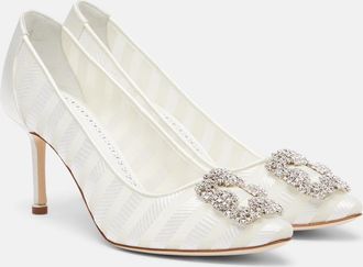 Manolo Blahnik Hangisi embellished organza pumps