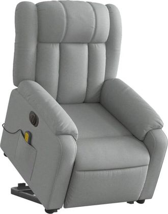 vidaXL Vidaxl - Sill&oacute;n De Masaje El&eacute;ctrico Reclinable Elevable Tela Gris Claro