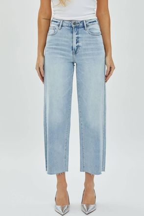 Hidden Jeans Nori High Waist Cropped Wide Pants In Light Blue