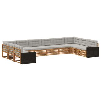 vidaXL Juegos De Sof&aacute;s 10 Uds. Madera De Acacia S&oacute;lida Vidaxl