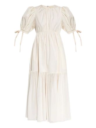 Ulla Johnson puff-sleeve midi dress - Neutrals