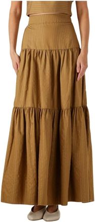 Amaya Amsterdam Rokken, Dames, Groen, L, Denim, Elegante Pearl Rok voor Zomer