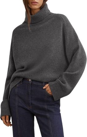 Reiss Brooklyn Wool & Cashmere Turtleneck Sweater in Charcoal Grey at Nordstrom, Size X-Small