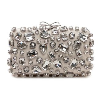 Self Portrait Clutches, female, Beige, Size: ONE SIZE Crystal Clutch Bag