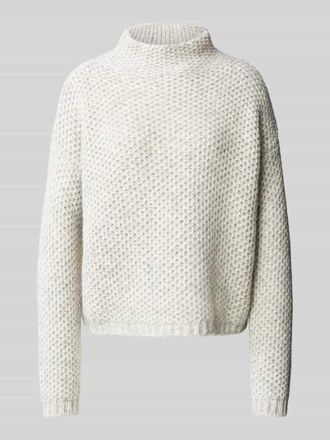 HUGO BOSS Strickpullover mit Stehkragen Modell Safineynny in Hellgrau Melange, Gr&ouml;&szlig;e XS