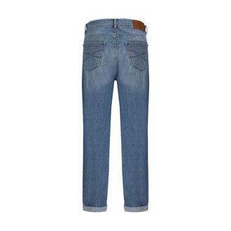Brunello Cucinelli Mens Blue Cotton Straight-Leg Jeans Clothing