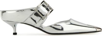 Alexander McQueen Alexander Mcqueen Silver Leather Punk Pumps