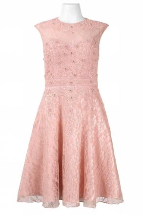 Sue Wong Cutout Back Floral Party Dress In Rose