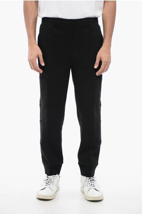 Neil Barrett Cargo-joggingbroek van katoenmix met omgeslagen zoom in zwart