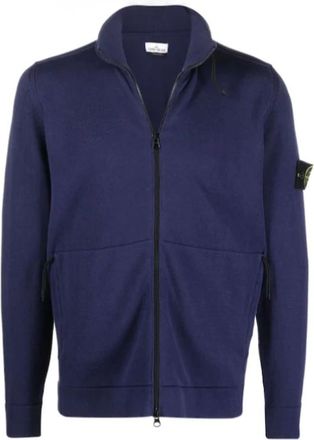 Stone Island Blauwe Stretch Katoenen Vest - Heren - Vesten - Blauw - L - Katoen - Truien & Vesten