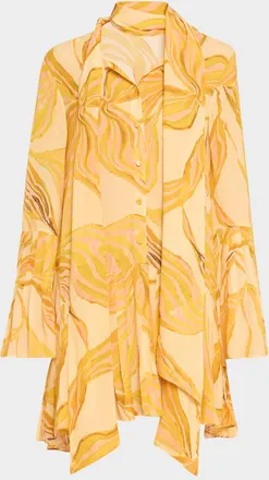 Alexis Kazan Printed Scarf Shirtdress