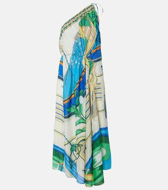 Tory Burch Printed cotton and silk midi dress