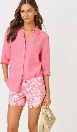 Lilly Pulitzer Sea View Linen Button Down Shirt
