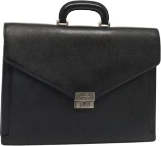 Burberry Pre-owned Leren Aktetas - Dames - Vintage Handtas - Zwart - ONE Size - Leer - Vintage