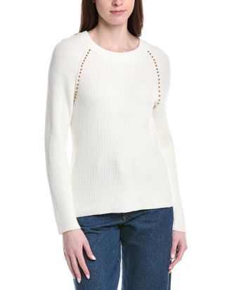 T Tahari Crewneck Rib Top