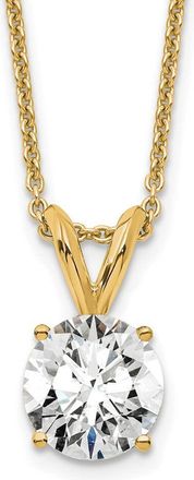 Diamond2Deal 14k Gold 3/4 Ct Round Lab Grown Diamond Solitaire Pendant Necklace 18 Clarity VS, Color G-H