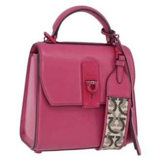 Ferragamo Pre-owned Lederen Handtas - Dames - Pre-owned - Roze - Maat: ONE Size Leer