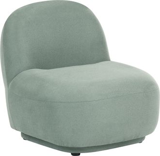 Beliani Sill&oacute;n Sin Reposabrazos Respaldo Bajo Tapizado Moderno Minimalista Repelente Al Agua Verde Claro Lovberg