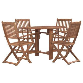 vidaXL Vidaxl - Set Comedor De Jard&iacute;n Plegable 5 Piezas Madera Maciza De Acacia