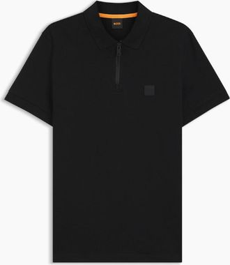 HUGO BOSS Mens BOSS Orange Passerzip Polo Shirt 001 Black - Size: 44