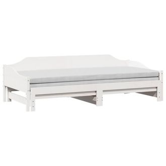 vidaXL Sof&aacute; Cama Nido Madera Maciza De Pino Blanco 90x200 Cm Vidaxl