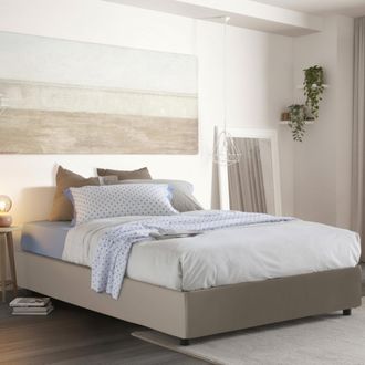 Talamo Italia Talamo Italia - Cama Matrimonial Francesca, Cama Contenedor Con Tapizado En Ecopiel, 100% Made In Italy, Apertura Frontal, Adecuado Para Colch&oacute;n 140x1