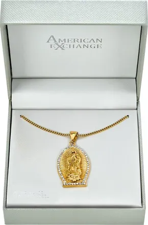 American Exchange Mens Holy Mary Pendant Necklace in Gold at Nordstrom Rack