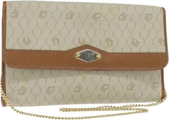 Dior Pre-owned Clutches, female, Beige, Size: ONE SIZE Pre-owned Canvas Shoulder Bag