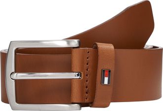 Tommy Hilfiger Lederg&uuml;rtel TOMMY HILFIGER DENTON 3.5 cm breit EXT, Herren, Gr. 80, braun (cognac), Rindsleder, unifarben, G&uuml;rtel Lederg&uuml;rtel, Einfachdornschliesse, M