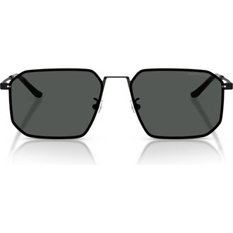 Emporio Armani 58mm Irregular Sunglasses in Matte Black/dark Grey at Nordstrom