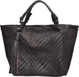 Roberta M Tweekleurig Rundleer Tas