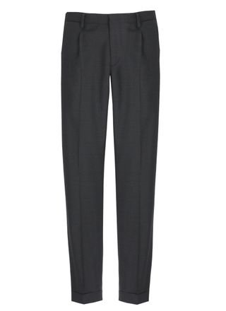 BRIGLIA 1949 Dark Grey Tiberios Wool Straight-Leg Pants