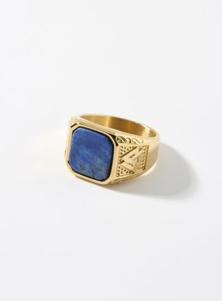 Le 31 Mens Blue stone signet ring