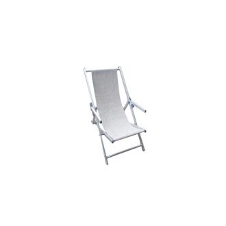 COSMA Cosma - Tumbona Con Reposabrazos De Aluminio Y Tela Gris Mod. Mare