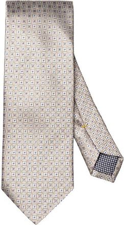 Eton Geometric Silk Jacquard Tie in Light Grey at Nordstrom